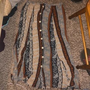 Boho button down skirt